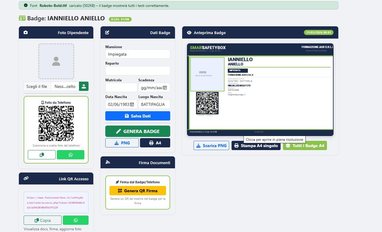 Piattaforma Badge Elettronico di Cantiere - SmartSafetyBox